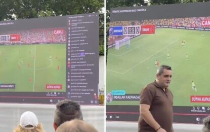Instalaron una pantalla gigante para ver el partido de su Selección en el Mundial y transmitieron un videojuego