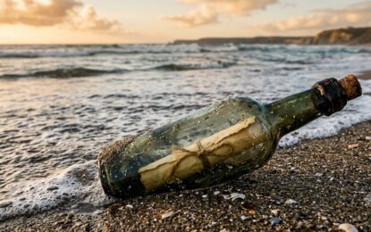 Encontró una botella en la playa con un mensaje del año 1886: «Era una preciosa botella antigua. La tomé pensando que sería un bonito adorno para mi biblioteca»