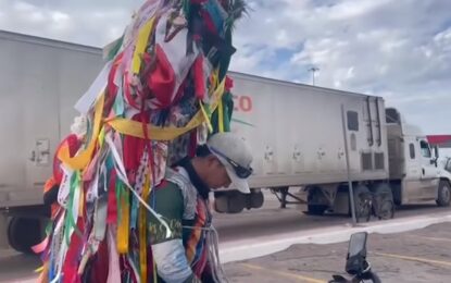 Santiago, joven que pedaleó durante 6 meses con una Virgen de Guadalupe de 20 kilos: «Prometí que iba a llevarla de punta a punta»
