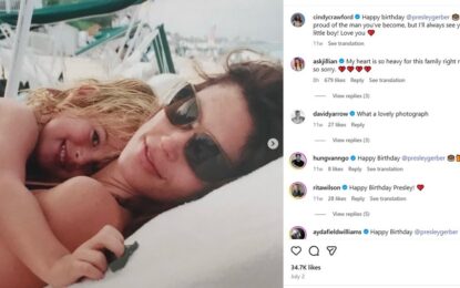 «Siempre te veré como a mi niño pequeño»: el último posteo de Cindy Crawford a su hijo Presley, quien murió este domingo a los 27 años