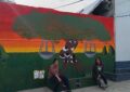 Jóvenes de Escobar transformaron la estación de Matheu con un mural sobre la memoria