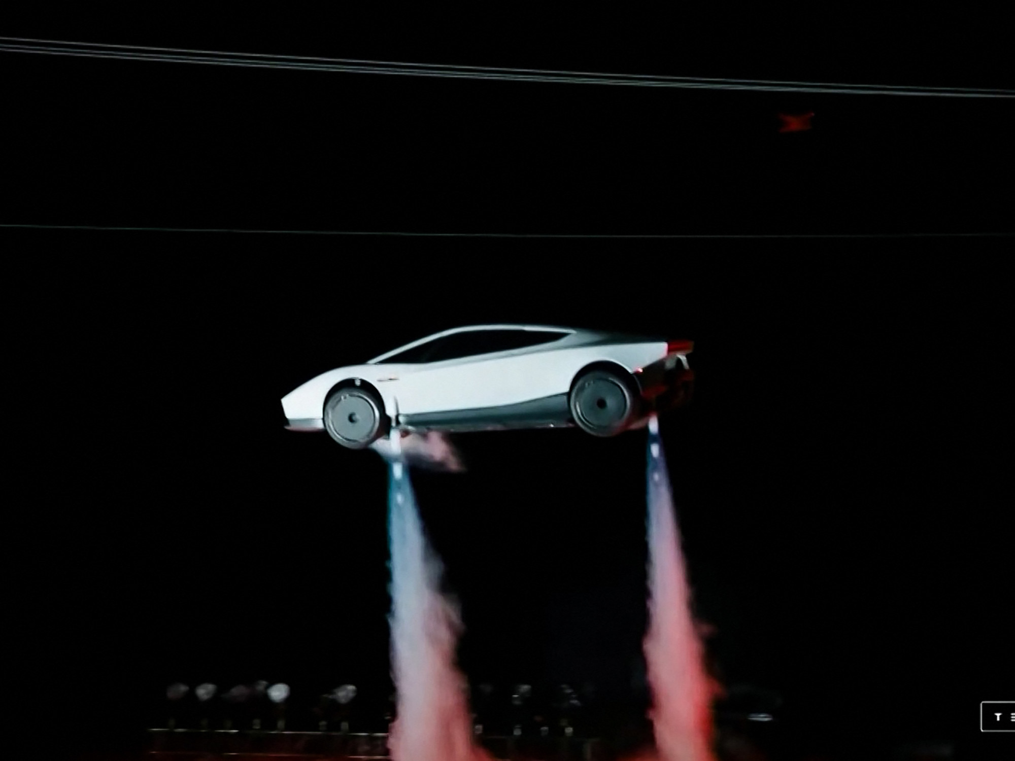 El Tesla Roadster, durante su presentación en Texas