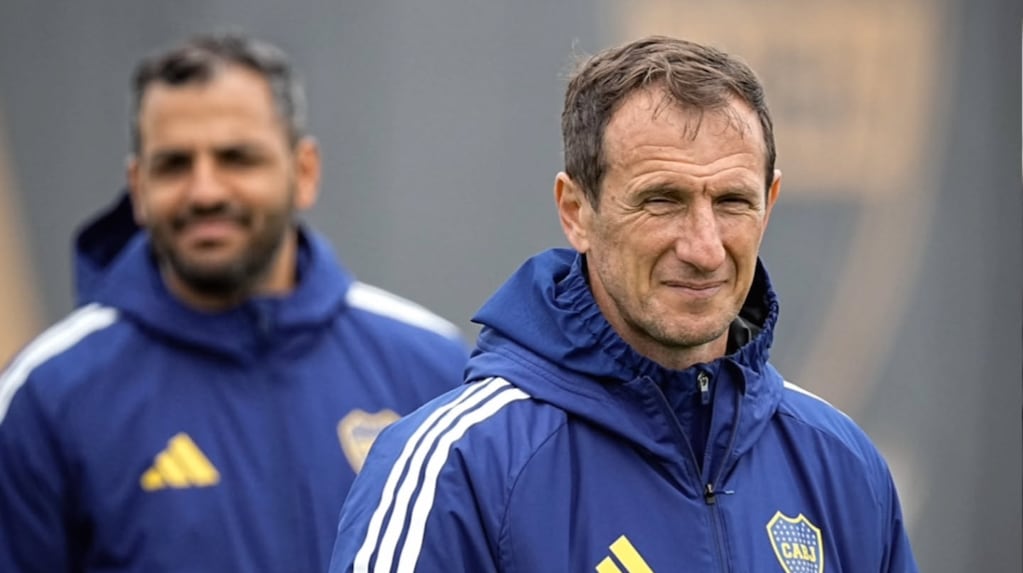 Rodolfo Arruabarrena en el entrenamiento de Boca en Ezeiza