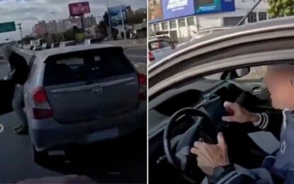 Video: circulaba por la banquina de la Panamericana, lo detuvo un agente de tránsito e intentó sobornarlo